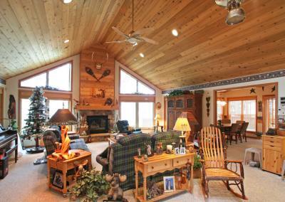 Living room of a log cabin
