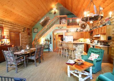 Interior of a log cabin